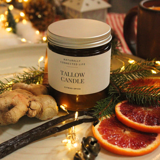 Tallow Beeswax Candle- Citrus Spice